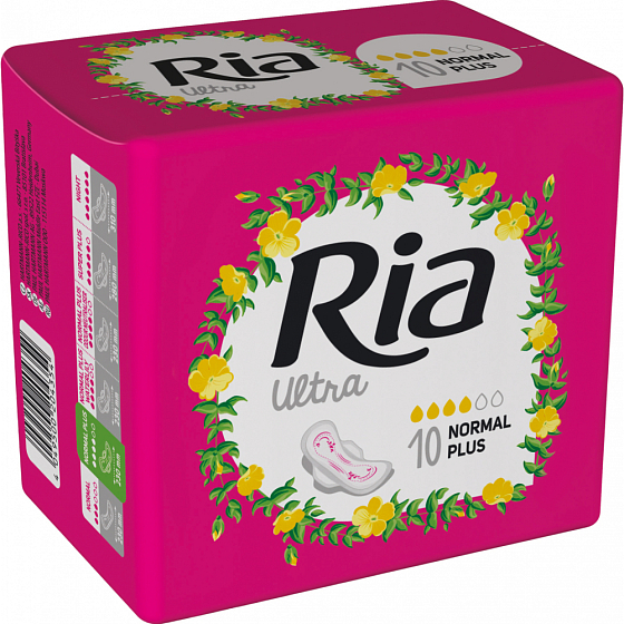 Ria Ultra Normal Plus Damenbinden mit Flügeln 10 Stück