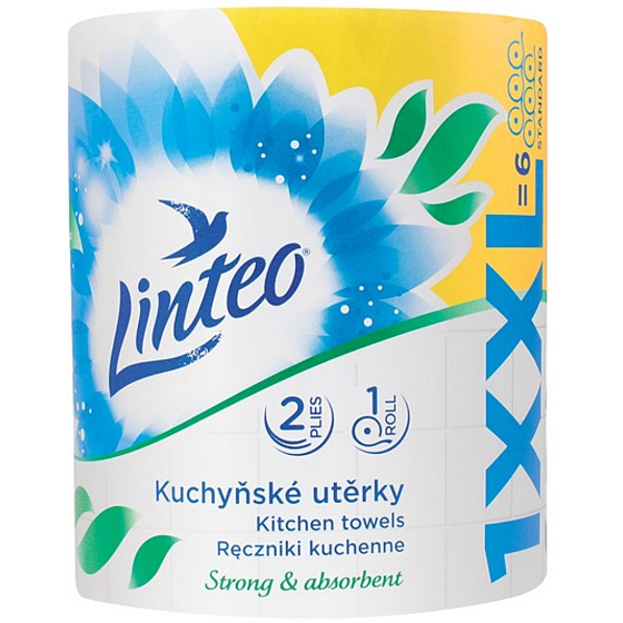 Linteo XXL Küchentücher, doppellagig, 100% Zellulose 60 m 1 Stück