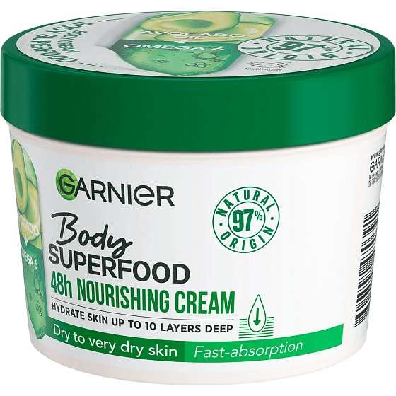 Garnier Body Superfood Avocado Body Cream für trockene bis sehr trockene Haut 380 ml
