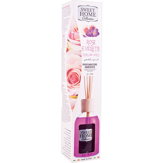 Sweet Home Rosen und Veilchen Aromadiffusor mit Duftstäbchen 100 ml