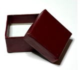 Krabička karton s houbičkou na šperky vínově červená 4 x 4 x 2,5 cm