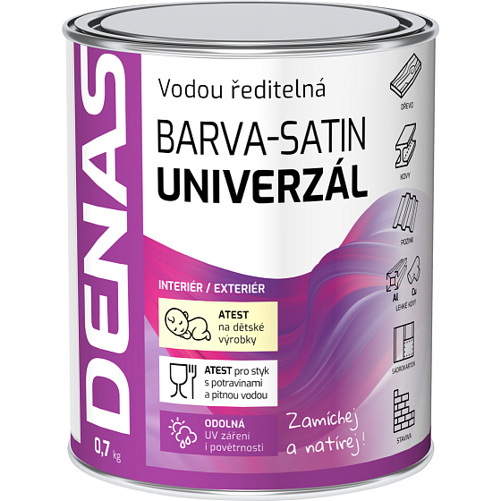 DENAS UNIVERZÁL-SATIN Decklack für Holz, Metall und Beton, 0240 dunkelbraun, 0,7 kg
