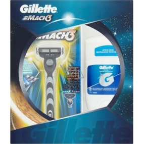 Gillette Mach3 Rasierer + Ersatzkopf 1 Stück + Antitranspirant-Stick 48 ml, Kosmetikset, für Männer
