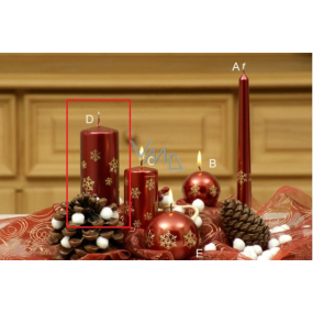 Lima Schneeflocke Kerze Weinzylinder 60 x 120 mm 1 Stück
