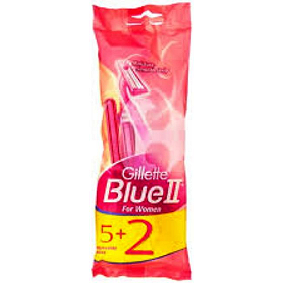 Gillette Lady Blue II Women Einwegrasierer mit Feuchtigkeitsband 5 + 2 Stück, für Damen