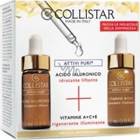 Collistar Pure Activies Hyaluronsäure 15 ml + Attivi Puri Vitamin A + C + E Regenerierendes Gesichtsserum 15 ml