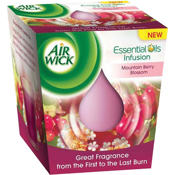 Air Wick Ätherische Öle Infusion Bergblumen Duftkerze in Glas 105 g