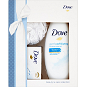 Dove Gentle Peeling Duschgel 250 ml + Toilettenseife 100 g + Waschschwamm, Kosmetikset