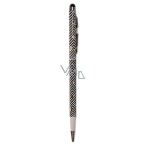 Albi Deluxe Kugelschreiber mit Stift Geometrisches Muster schwarz und weiß 13,5 cm