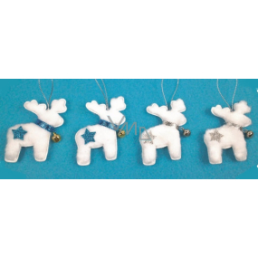 Plüsch Rentier zum Aufhängen von 6 cm, 4 Stück in einer Tüte