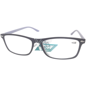 Berkeley Lesebrille +4.0 schwarze, graue Seiten 1 Stück MC2 ER2135