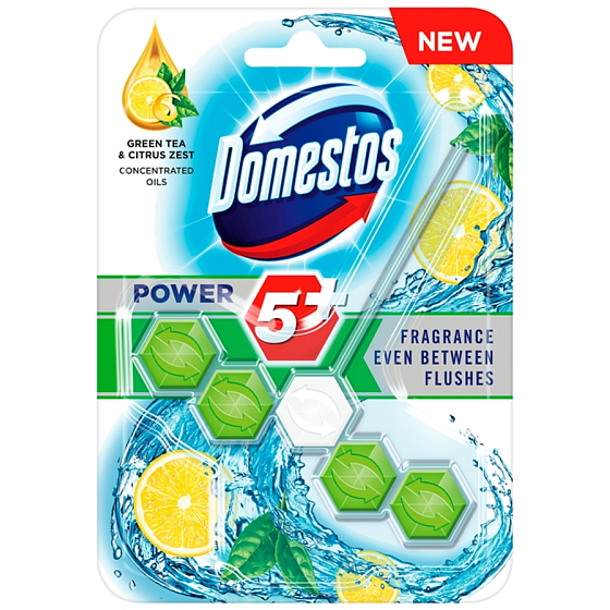 Domestos Power 5 Grüner Tee & Zitrus Toilette fester Block 55 g