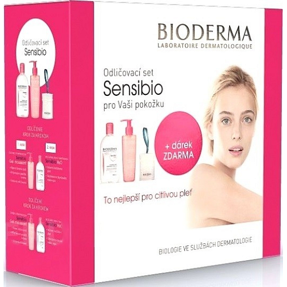 Bioderma Sensibio H2O Mizellen Make-up Entferner 500 ml + Moussant Reinigungsgel 200 ml + Wattestäbchen, Kosmetikset