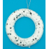 Weißer Kranz mit Glitzer und silbernen Sternen 19 cm