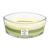 WoodWick Trilogy Garden Oasis - Duftkerze der Garden Oasis mit breitem Holzdocht und Glasbootsdeckel 453 g