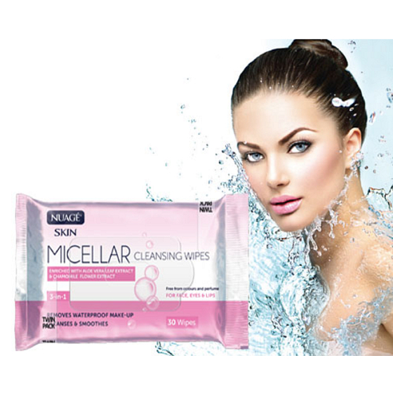 Nuagé Micellar Aloe Vera, Vitamin E & Kamillenextrakt 3in1 Mizellen-Feuchttücher 25 Stück