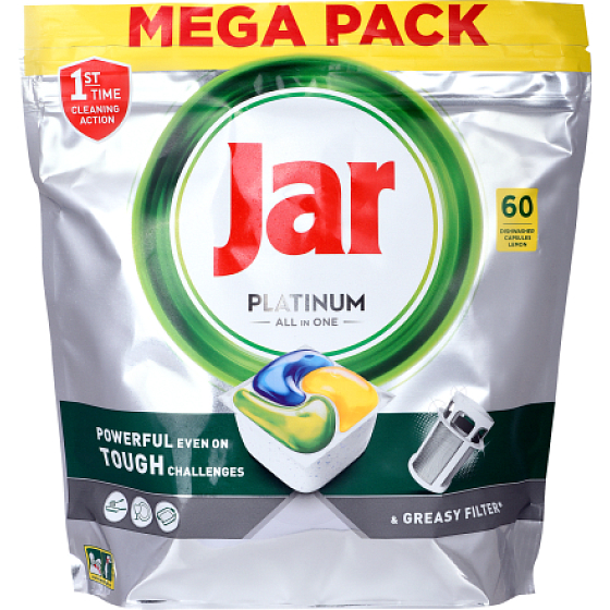 Jar Platinum All in One Lemon Geschirrspülmaschinentabs 60 Stück