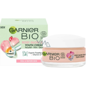 Garnier Bio Rosy Glow Hagebuttenöl und Vitamin C 3 in 1 Tagescreme für müde Haut 50 ml