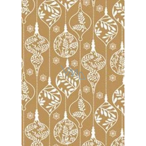 Ditipo Geschenkpapier 70 x 500 cm Goldene weiße Ornamente