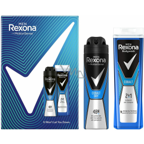 Rexona Men Cobalt Antitranspirant Deodorant Spray 150 ml + Men Cobalt 2in1 Duschgel und Shampoo 250 ml, Kosmetikset für Männer
