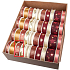 Ditipo Fabric Weihnachtsband mit Draht Rot-Kupfer mit goldenen Sternen 3 m x 25 mm