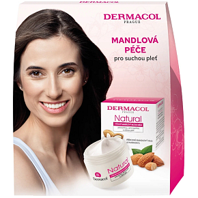Dermacol Mandelpflege Natural nährende Tagescreme 50 ml + reichhaltige Nachtcreme 50 ml, kosmetisches Set für Frauen