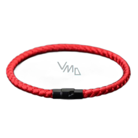 Lanový Magnetický náramek – červený 21,5 cm x 4 mm, unisex Lanový Magnetický náramek – červený 21,5 cm x 4 mm, unisex