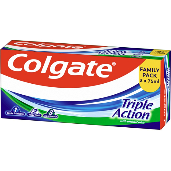 Colgate Triple Action zubní pasta 2x75 ml