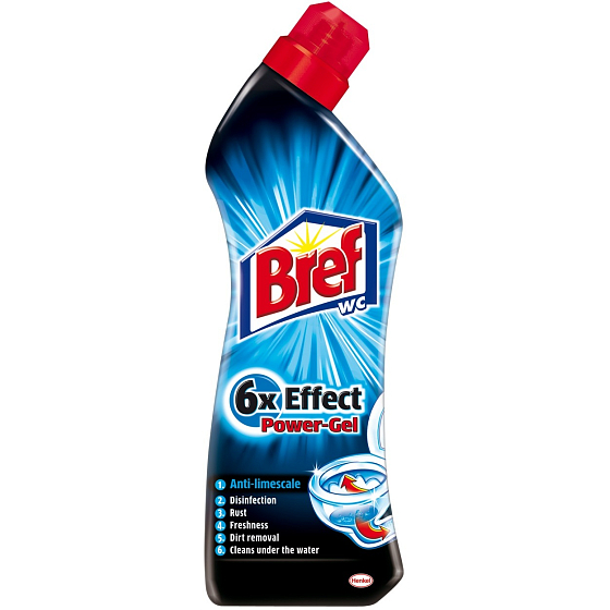 Bref 6 x Effect Power Gel Anti-Kalk WC Anti-Kalk Gel 750 ml