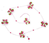 Rosa-weiße Schmetterlingskette, 118 cm