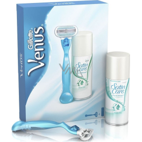 Gillette Venus Rasierer + Satin Care Pure & Delicate Rasiergel 75 ml, Kosmetikset für Damen