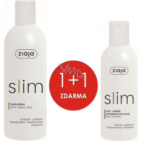 Ziaja Slim Slimming Körperlotion 270 ml + Anti-Cellulite Energizing energetisierendes Körperpeeling 200 ml, Duopack