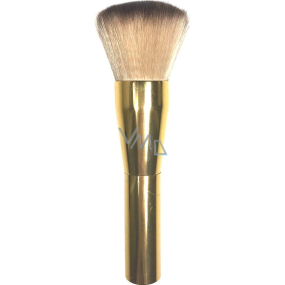 Kosmetikpinsel mit synthetischen Borsten für Puder Goldgriff helles Haar 15,5 cm 066