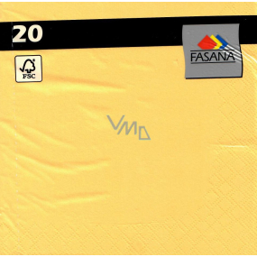 Fasana Papierservietten 3-lagig 33 x 33 cm 20 Stück gelb gefärbt 3-lagig
