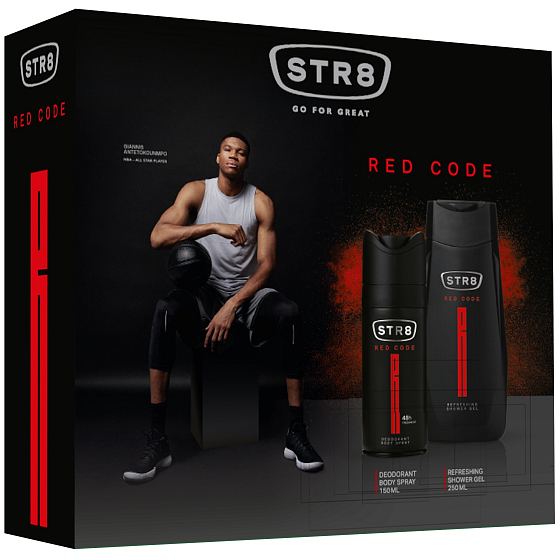 Str8 Red Code Deodorant Spray für Männer 150 ml + Duschgel 250 ml, Kosmetikset