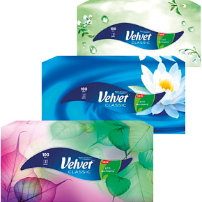 Velvet Classic 2-lagige Papiertaschentücher, 100 St.
