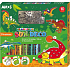 Amos Glasmalfarben Dinosaurier Set mit 10 Farben 10,5 ml + 12 Glasobjektträger
