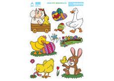 Arch Easter Aufkleber, Fensterfolie ohne Kleber Lamm im Rollstuhl 33 x 24 cm