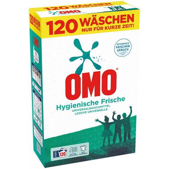 Omo Hygiene Universal-Waschpulver 120 Dosen 7,8 kg