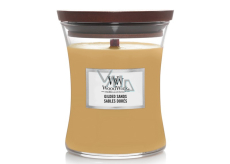 WoodWick Gilded Sands - Goldene Sande Duftkerze mit Holzdocht und Deckel Glas mittel 275 g