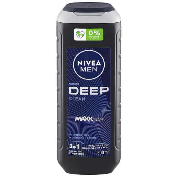Nivea Men Deep Clean 3in1, Duschgel, 500 ml