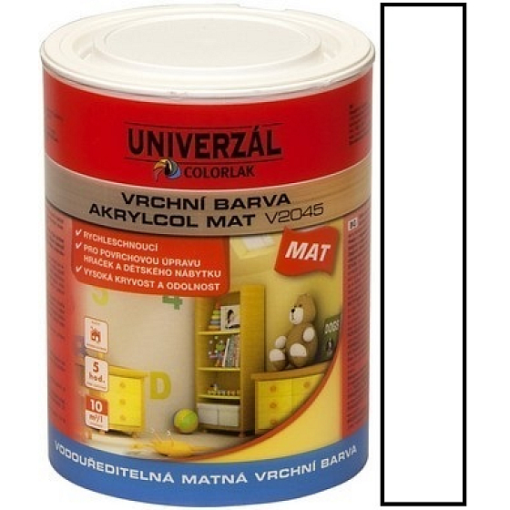 Colorlak Akrylcol Mat V2045 wasserbasierter Decklack matt weiß 0,6 l