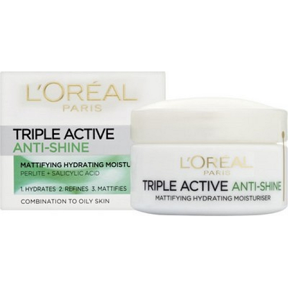 Loreal Paris Triple Active Anti-shine mattierende Feuchtigkeitspflege 50 ml