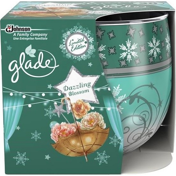 Glade by Brise Dazzling Blossom Duftkerze in Glas, Brenndauer bis zu 30 Stunden 120 g