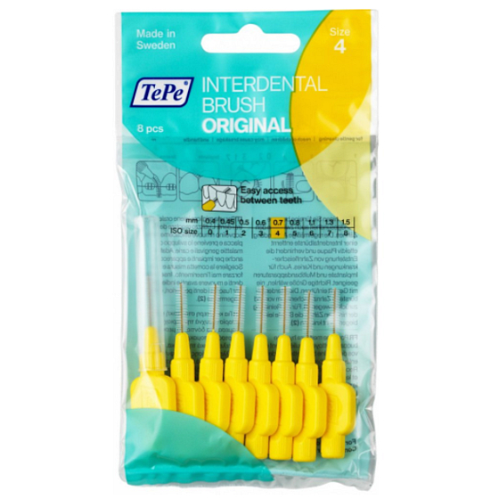 TePe Original Interdentalbürsten Normal 0,7 mm gelb 8 Stück