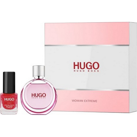 Hugo Boss Hugo Woman Extrem parfümiertes Wasser 30 ml + Hugo Woman Neuer Nagellack rot 4,5 ml, Geschenkset