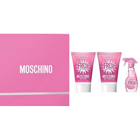 Moschino Fresh Couture Pink Eau de Toilette für Frauen 5 ml + Duschgel 25 ml + Körperlotion 25 ml, Geschenkset