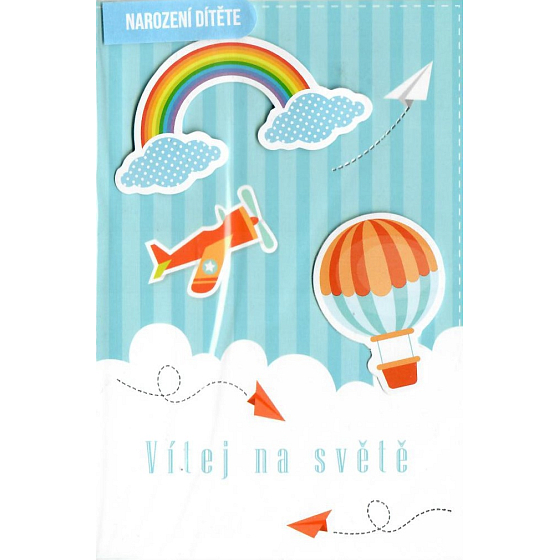 Nekupto Geburtstagskarte Willkommen in der Welt 115 x 170 mm 3456 J.