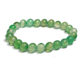 Achat grünes Armband elastischer Naturstein, Kugel 8 mm / 16-17 cm, symbolisiert das Element der Erde