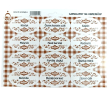 Bogen Aufkleber für Gewürze mit braunem Ornament Nelke 22 x 16 cm SK